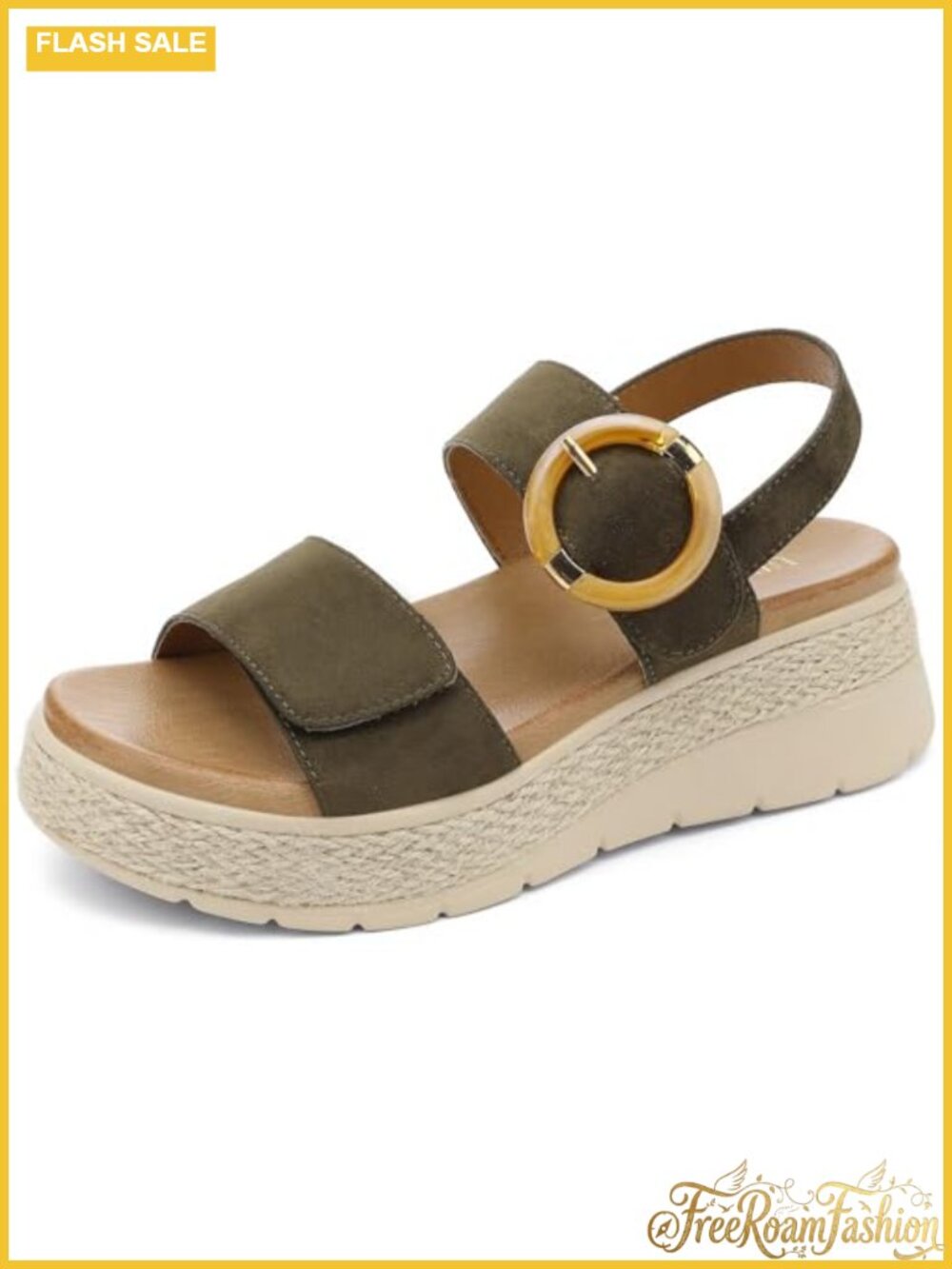 Womens Espadrille Platform Sandals Low Wedge Orthopedic Arch Support